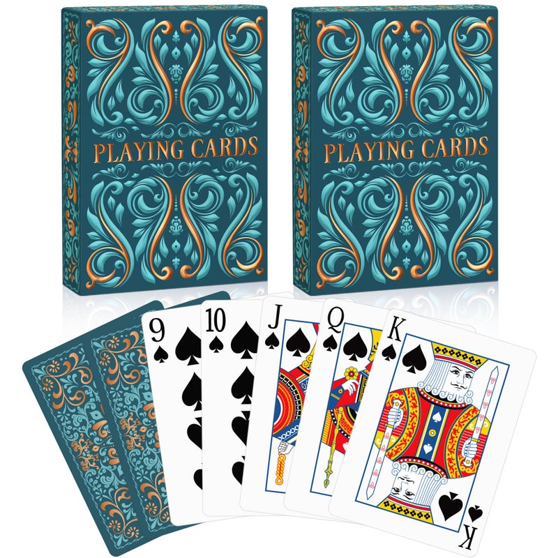 Wkchxd Playing Cards 2 Pack Deck of Cards Standard Playing Cards for Adult Premium Poker Card Set Deck of Playing Card for BlackjackEuchreCanastaFamily Game NightParty Games Blue - Image 3