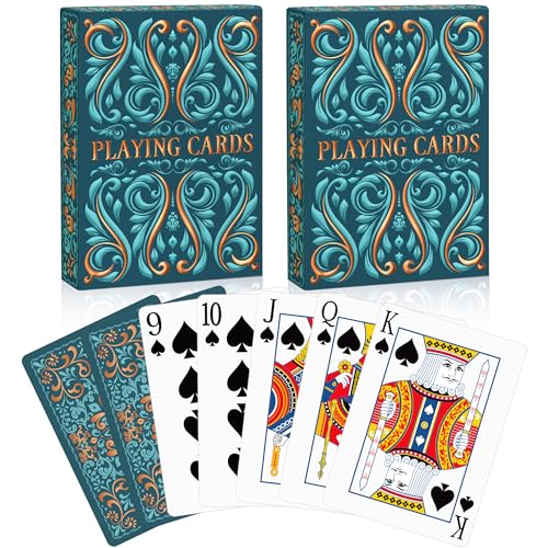 Wkchxd Playing Cards 2 Pack Deck of Cards Standard Playing Cards for Adult Premium Poker Card Set Deck of Playing Card for BlackjackEuchreCanastaFamily Game NightParty Games Blue - Image 1