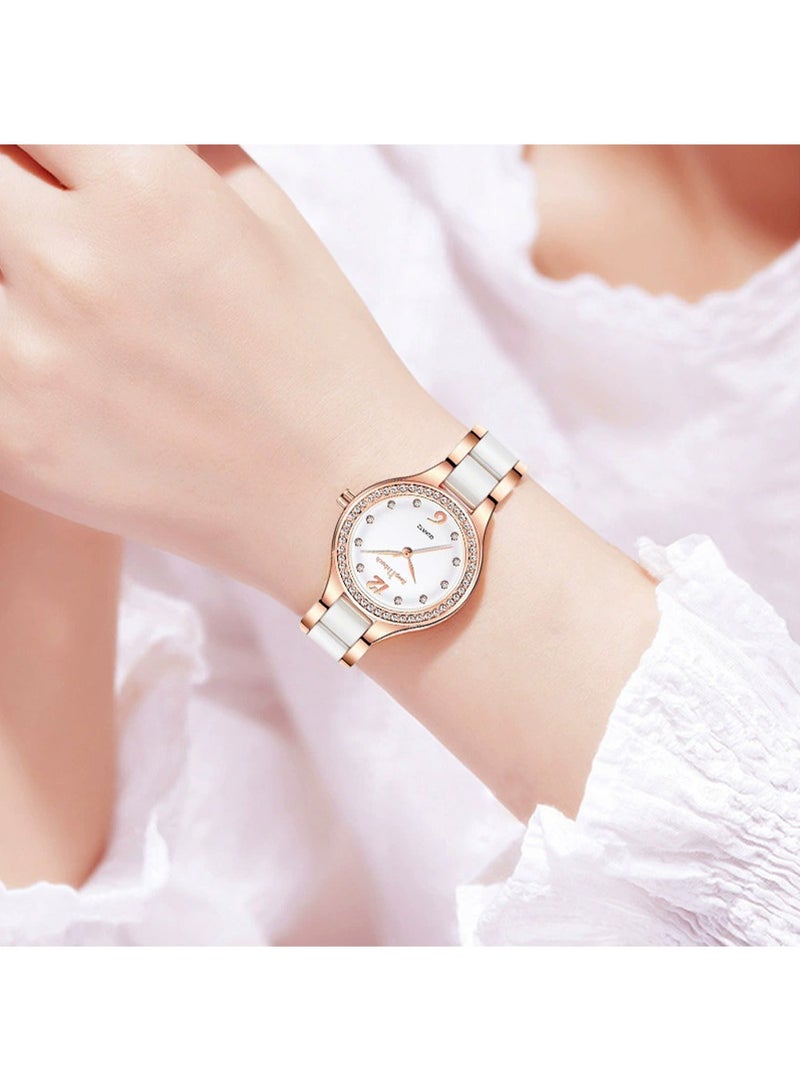 QUARTZ Watches for Women Stylish Stainless Steel Water Resistant Quartz Analog Watch 28mm - Image 1