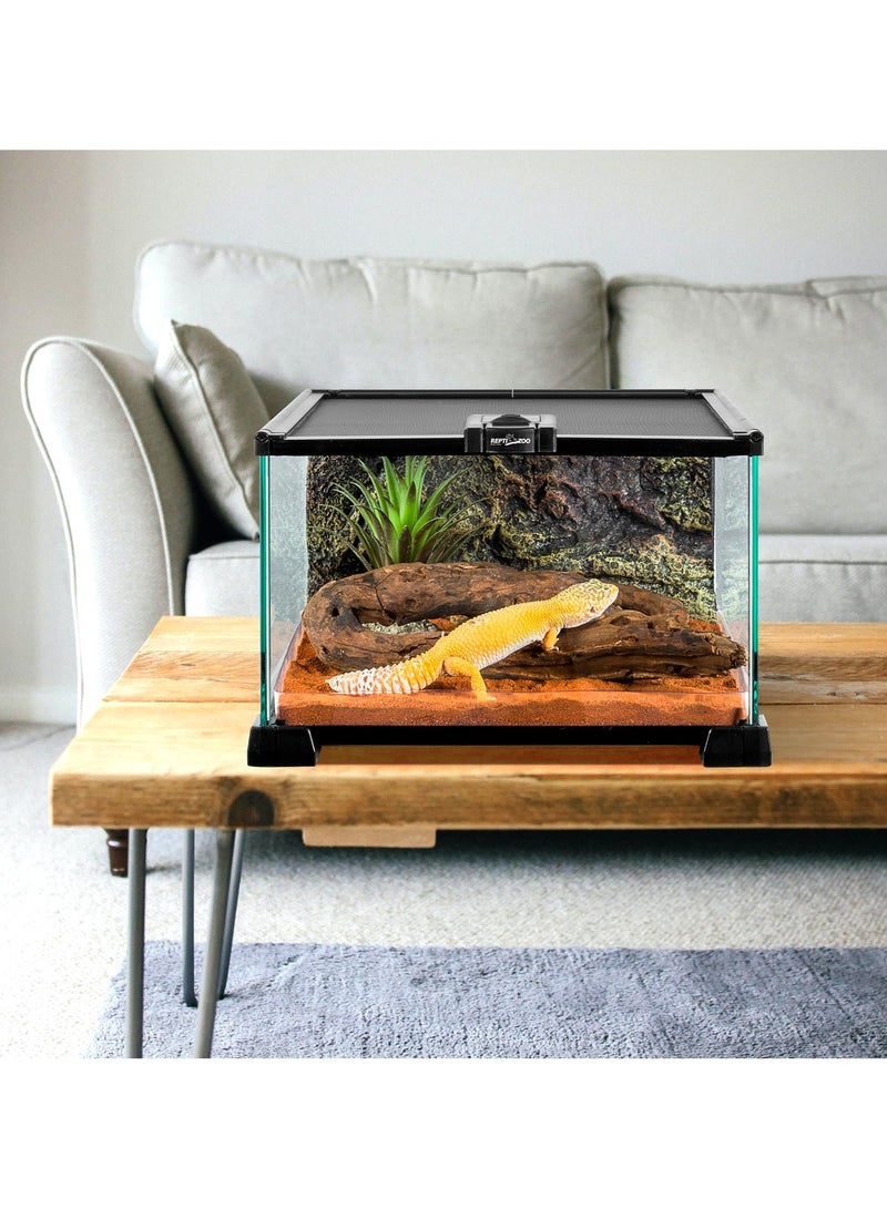 REPTIZOO REPTI ZOO Mini Reptile Glass Terrarium Tank, 21" x 21" x 20cm" Reptile Detachable Enclosure Habitat with Top Feeding and Screen Ventilation (AK02BG) - Image 5