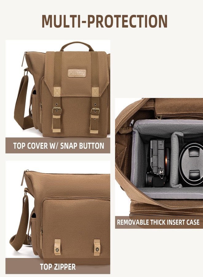 CADeN Lightweight Vintage Waterproof Canvas DSLR SLR Shockproof Camera Shoulder Messenger Bag Compatible for Canon Sony Nikon - Image 4