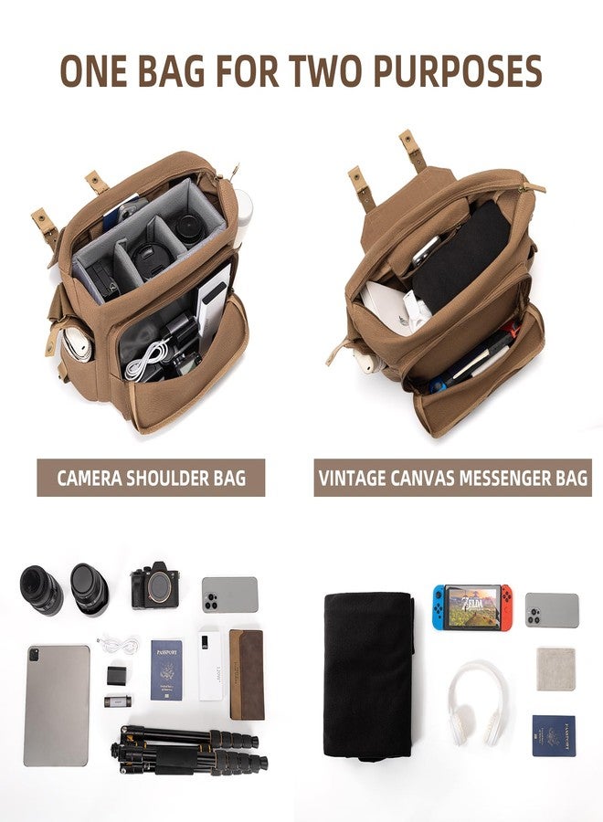 CADeN Lightweight Vintage Waterproof Canvas DSLR SLR Shockproof Camera Shoulder Messenger Bag Compatible for Canon Sony Nikon - Image 5