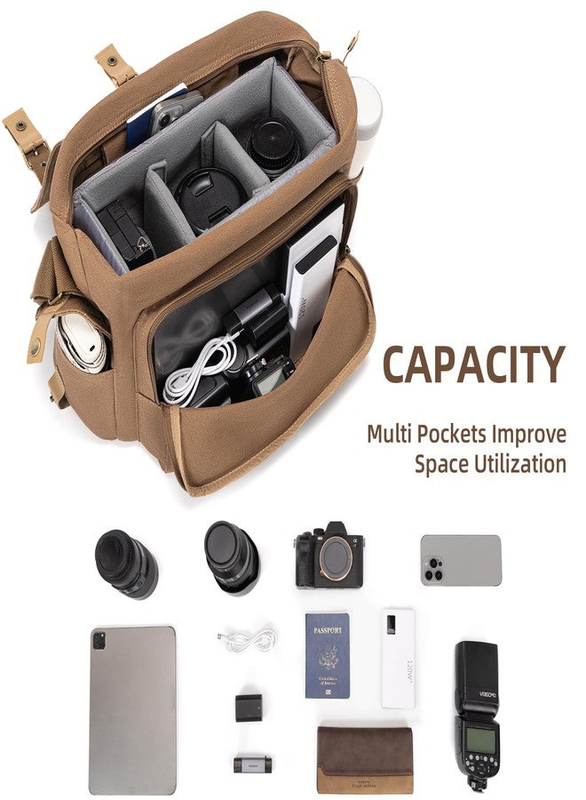 CADeN Lightweight Vintage Waterproof Canvas DSLR SLR Shockproof Camera Shoulder Messenger Bag Compatible for Canon Sony Nikon - Image 3