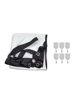 NIBEMINENT 84-Inch Office HD Curtain For Projector Video With Hooks White/Black  - Image 1