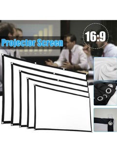 NIBEMINENT 84-Inch Office HD Curtain For Projector Video With Hooks White/Black  - Image 4