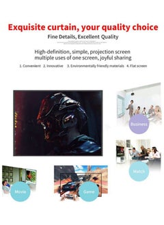 NIBEMINENT 84-Inch Office HD Curtain For Projector Video With Hooks White/Black  - Image 5