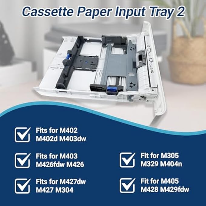 CASSETTE PAPER INPUT TRAY 2 FIT FOR HP LASERJET PRO M402 M403 M404 M426 M427 M304 M305 M329 M405 M406 M407 M429 M430, REPLACE RM2-5392, WHITE - Image 2