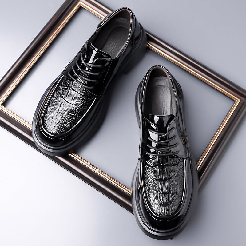 Autumn Thick-Soled Leather Shoes For Men, Breathable British Style Business New Versatile Casual Men'S Wedding Shoes Dropshipping - Image 1