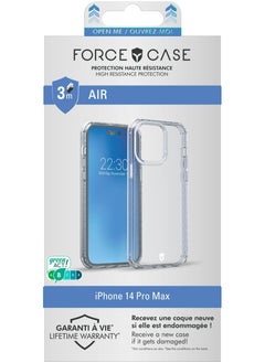 Force Case iPhone 14 Pro Max AIR Reinforced Case Lifetime Warranty Transparent - 50% Recycled Plastic Lifetime warranty