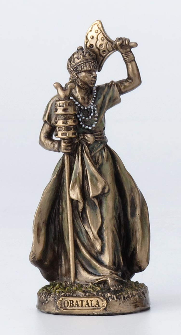 Veronese Design 3 78 Inch Obatala Santeria Orisha The King of White Cloth and The Creator Cast Resin Hand Painted Antique Bronze Finish Statue Home Decor