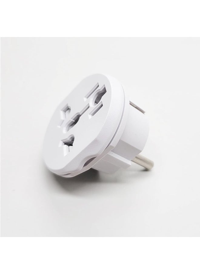 ECVV - [4-Piece] Plug Converter, UAE, USA, EU, UK, AU, CN to KSA/EU/Germany Socket, Travel Adapter, Universal Socket Travel Adaptor for Business Trip Holiday Hotel Airport for Cell Phone, Laptop (White) - Image 1