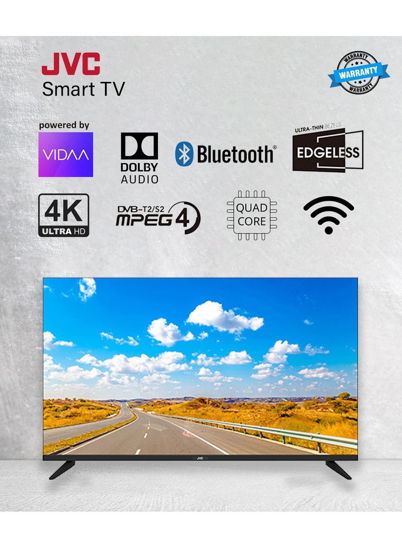 JVC 50-Inch Edgeless 4K UHD Vidaa Smart TV with 2.0CH Soundbar Plus Bluetooth, Usb, Fm Radio With 600W PMPO Combo-LT-50N7105V+TH-N322 LT-50N7105V+TH-N322B black - Image 2