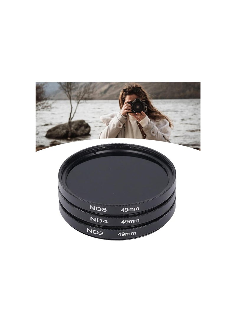 Generic - ND Filters Set, ND2 ND4 ND8 Neutral Density Camera Lens Filter, HD Multi Layer Coating, Anti Scattered Light Anti Scratch Optical Glass, for Camera Lens (49mm) - Image 1