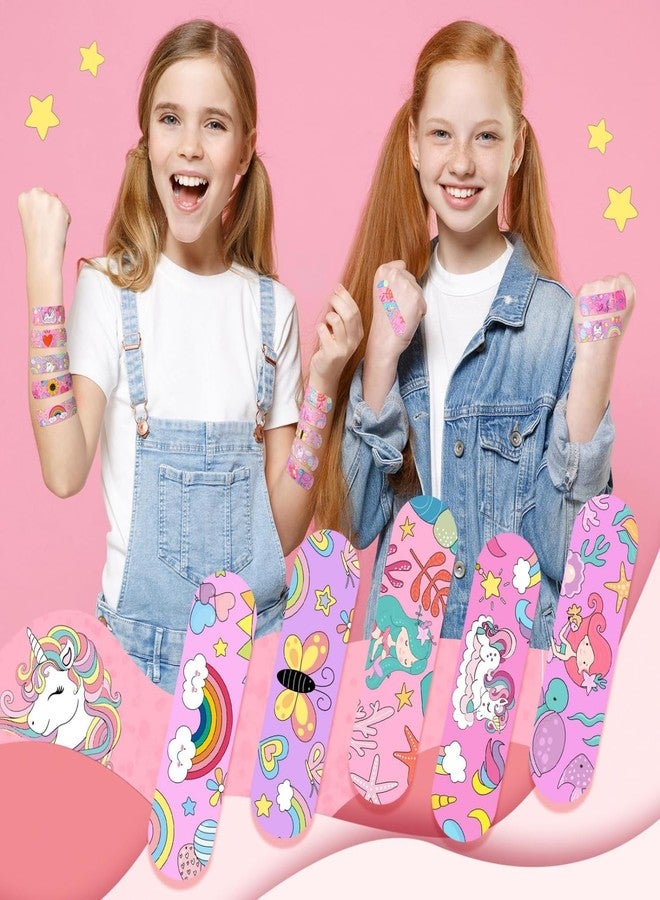 Ahamo Mermaid Cartoon Bandages for Kids - 100pcs Waterproof Adhesive Band-Aids with 10 Cute Designs | Skin-Friendly Wound Protection for Children - Image 5