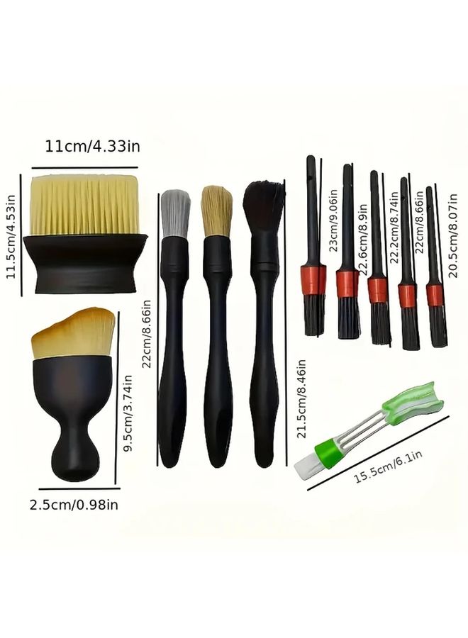 Car Cleaning Brush Set Model B 10Pcs Professional Interior Gap Detailing Kit - Image 2