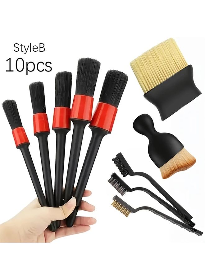 Car Cleaning Brush Set Model B 10Pcs Professional Interior Gap Detailing Kit - Image 1