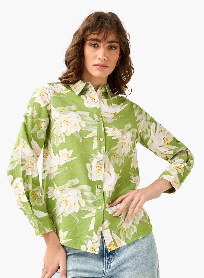 Splash FAV Viscose Shirt with Floral Print