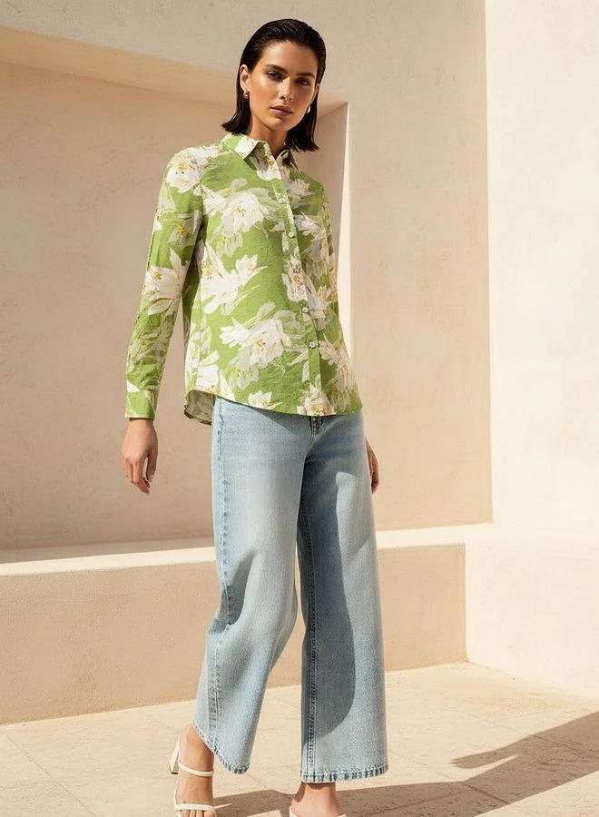 Splash FAV Viscose Shirt with Floral Print