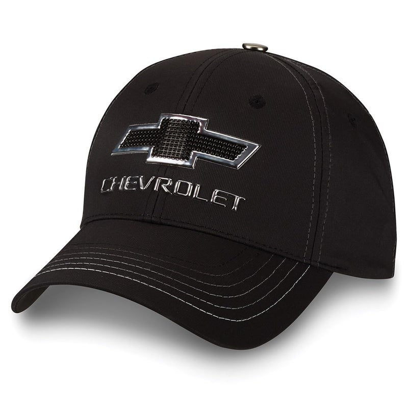 Corvette Central Chevy Truck Black/Silver Metallic Badge Logo Cap New Chevrolet Bowtie Hat - Image 3