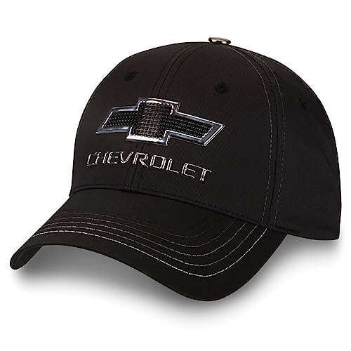 Corvette Central Chevy Truck Black/Silver Metallic Badge Logo Cap New Chevrolet Bowtie Hat - Image 1