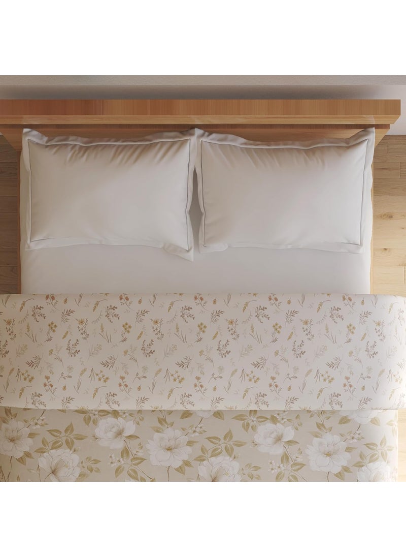 Home Centre Natura Cannoli Cotton Floral Printed Double Comforter  - Image 4