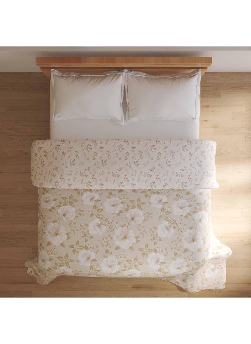 Home Centre Natura Cannoli Cotton Floral Printed Double Comforter  - Image 3