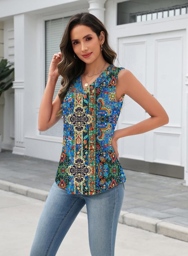 zeagoo Tank Top for Women V Neck Loose Fit Sleeveless Summer Tops Business Casual Outfits Dressy Blouses Shirts - Image 2