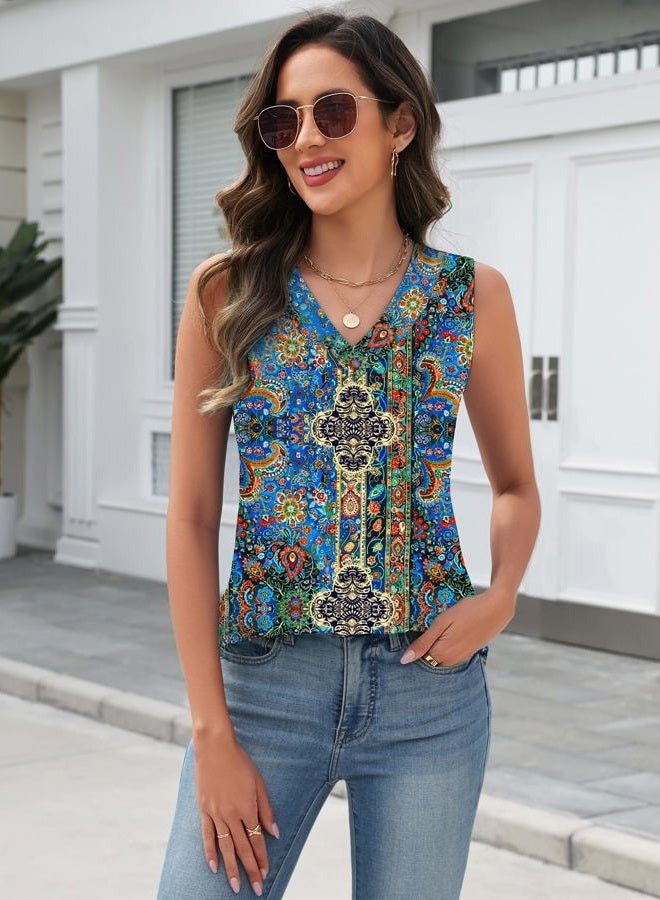 zeagoo Tank Top for Women V Neck Loose Fit Sleeveless Summer Tops Business Casual Outfits Dressy Blouses Shirts - Image 4