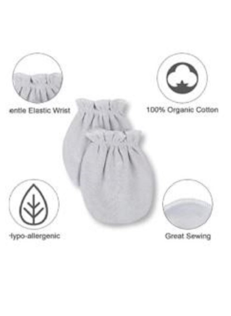 Newborn baby protective gloves (0-6 months) made of soft and safe organic materials, prevent scratches and cheerful colors to help protect your little one's hands - Image 2