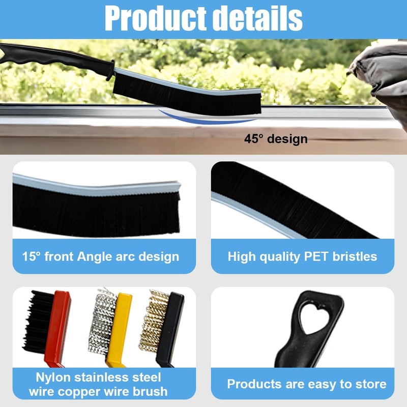 DUSCOKE 11PCS Car Cleaning Brush Set, Hard Bristle Tire Crevice Wash Brushes, Short-Handle Auto Wheel Rim Detailing Brush, Universal Car Cleaner Supplies Accessories for Interior & Exterior (Style B) - Image 3