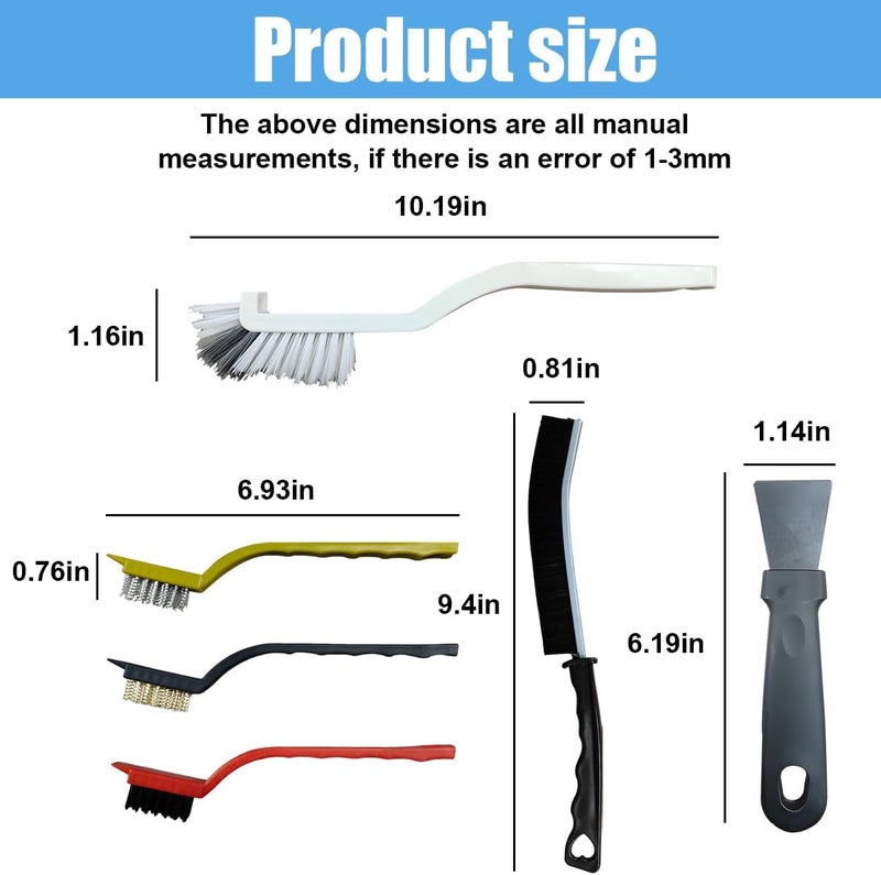 DUSCOKE 11PCS Car Cleaning Brush Set, Hard Bristle Tire Crevice Wash Brushes, Short-Handle Auto Wheel Rim Detailing Brush, Universal Car Cleaner Supplies Accessories for Interior & Exterior (Style B) - Image 2
