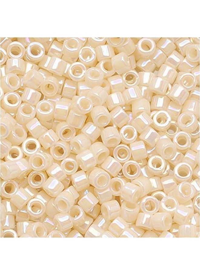 Miyuki - Delica Seed Beads 11/0 Opaque Cream Ab Db157 6.8 Grams - Image 1
