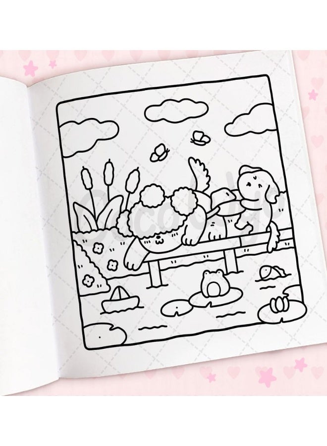 كوزي كيوتيز: كتاب تلوين للكبار والصغار، 48 صفحة مرسومة يدويًا، حبر خالٍ من التسرب، تصميمات بسيطة وسهلة لتخفيف التوتر، متعة واسترخاء للأطفال والكبار - Image 4