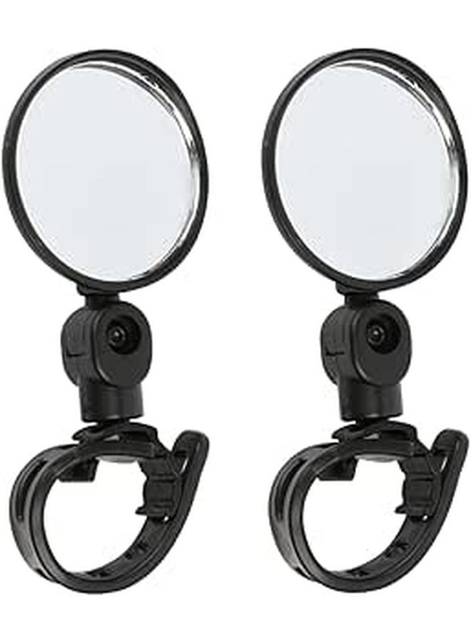 Universal 2Pcs Large Round Bike Handlebar Mirrors Adjustable 360 Rotatable Rear View for Motorcycle Bicycle Cycling - Image 1