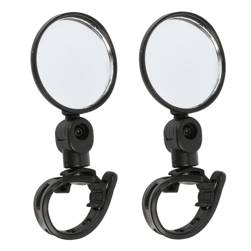 Universal 2Pcs Large Round Bike Handlebar Mirrors Adjustable 360 Rotatable Rear View for Motorcycle Bicycle Cycling - Image 2