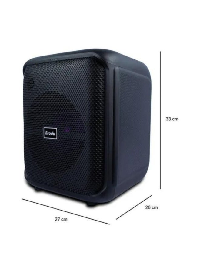 برودو مكبر صوت بلوتوث كاريوكي Brodu BTS 1740 مزود بميكروفون مزدوج، مكبر صوت لاسلكي محمول احترافي مقاس 8 بوصات - Image 2
