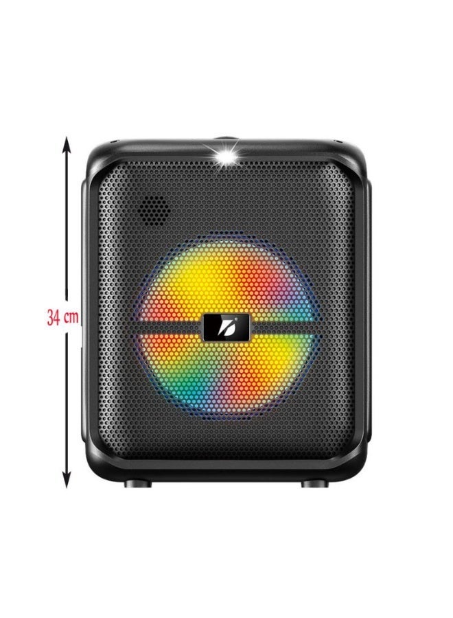 برودو مكبر صوت بلوتوث كاريوكي Brodu BTS 1740 مزود بميكروفون مزدوج، مكبر صوت لاسلكي محمول احترافي مقاس 8 بوصات - Image 4