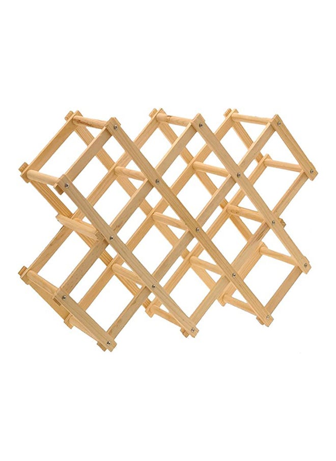 HOME TASTE Hometaste 10-Bottle Foldable Wooden Wine Rack - Free Standing Countertop Storage For Kitchen, Bars, Pantry, Wine Cellars, And Cabinets (Natural) 