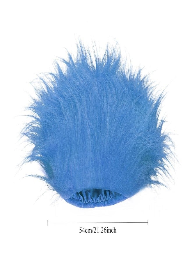 lanbqiuer Blue Wig Hair Headband Costume Funny Wigs Blue Wigs for Women,Crazy Wigs for Halloween Costume Cosplay and Party - Image 2