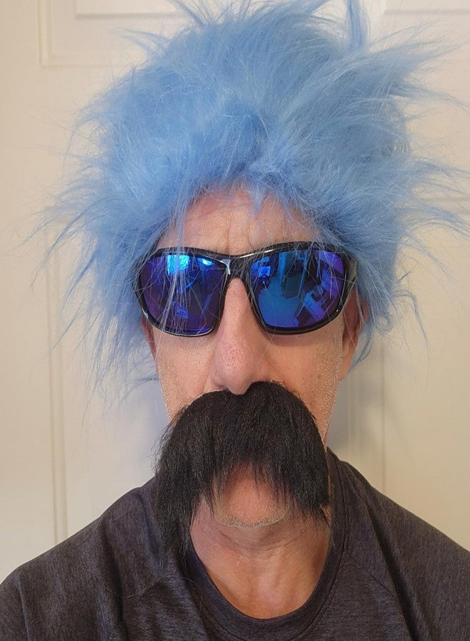 lanbqiuer Blue Wig Hair Headband Costume Funny Wigs Blue Wigs for Women,Crazy Wigs for Halloween Costume Cosplay and Party - Image 4