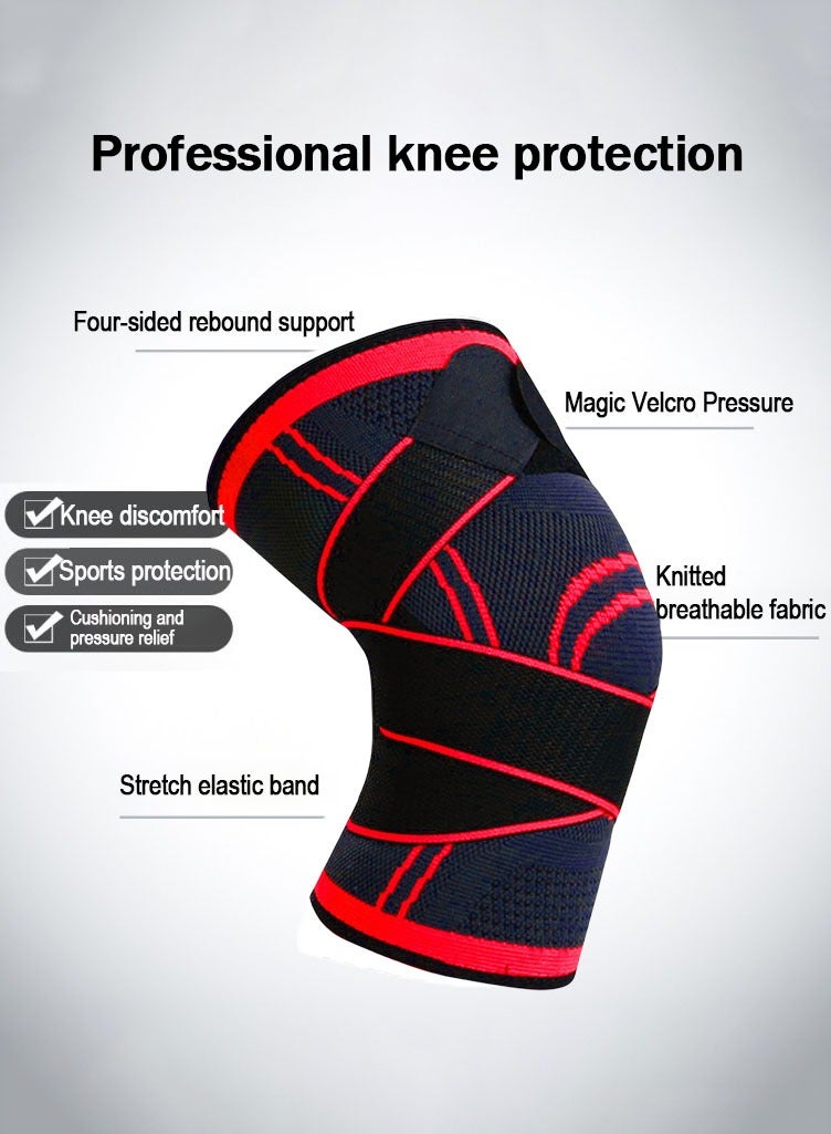 اعاره وسادات الركبة لتمارين اللياقة البدنية والقرفصاء، ودعامات دعم الركبة وأكمام قابلة للتعديل وأغطية تثبيت الركبة للجري والتدريبات (عبوة من زوج واحد) - Image 2