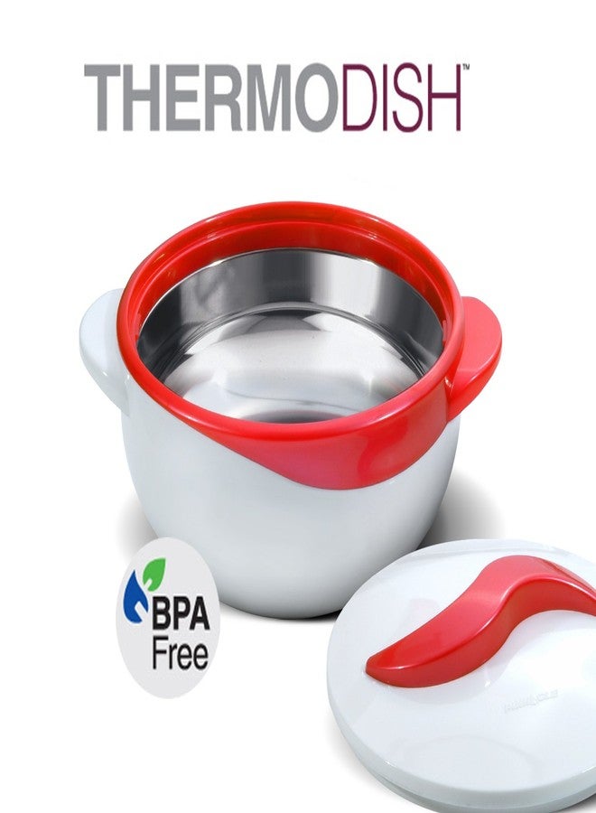 بيناكل طقم أواني طهي معزولة من بيناكل مع غطاء، 3 قطع، سعة 2.6/1.5/1 كوارت، حافظة طعام ساخنة/ساخنة - وعاء تقديم حساء/سلطة حراري - حاوية طعام ساخنة من الفولاذ المقاوم للصدأ - أفضل هدية للأمهات - أحمر للعطلات - Image 3