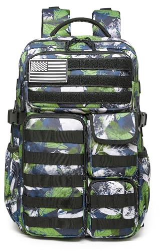 Wotony Tactical Backpack Military waterproof backpack with multiple pockets and tactical gear for the outdoors Green Leaf 25L - Image 3