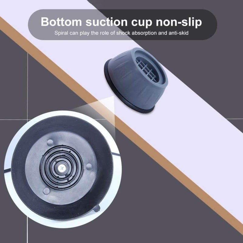 Caltero Anti Vibration Pads for Washing Machine with Suction Cup for Washing Machines Fridge Dryer Levelling Feet AntiWalk AntiSkidAntiVibration and Noise Cancellation 4 Pack2024 - Image 4