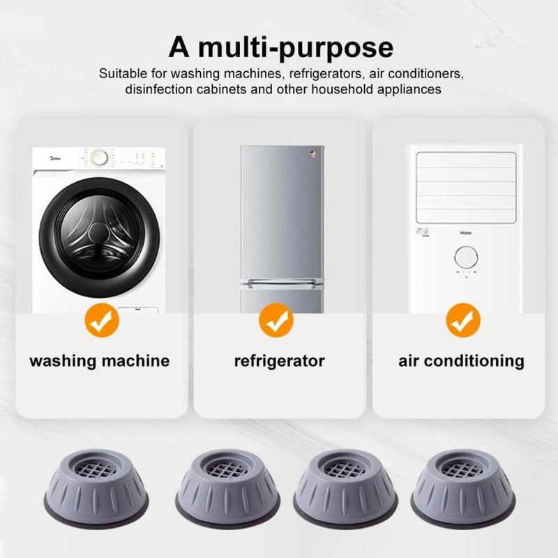 Caltero Anti Vibration Pads for Washing Machine with Suction Cup for Washing Machines Fridge Dryer Levelling Feet AntiWalk AntiSkidAntiVibration and Noise Cancellation 4 Pack2024 - Image 3