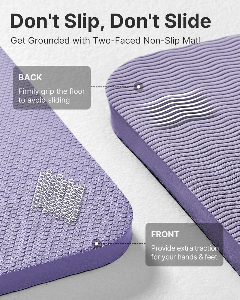 YOTTOY Yoga Matï¼ŒExtra Thick Yoga Mat (1/2inch),Professional TPE Exercise Mat,Non-Slip Workout Mat for Yoga, Pilates, Fitness, Barefoot Workouts, Home Gym Studio with Strap - Image 4
