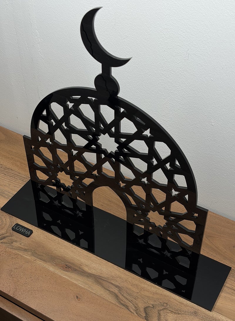 LOWHA Acrylic Decorative Stand with Islamic Design and Ramadan Crescent Moon Shape - Image 5