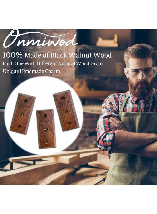 Onmiwod Guitar Wall Mount 3 Pack, Black Walnut Wood Guitar Hanger, U-Shaped Guitar Wall Hanger Mount, Guitar Holder Hook Stand Wall for Acoustic, Electric Guitar, Banjo, Bass, for Guitar Player Men Boy - Image 1