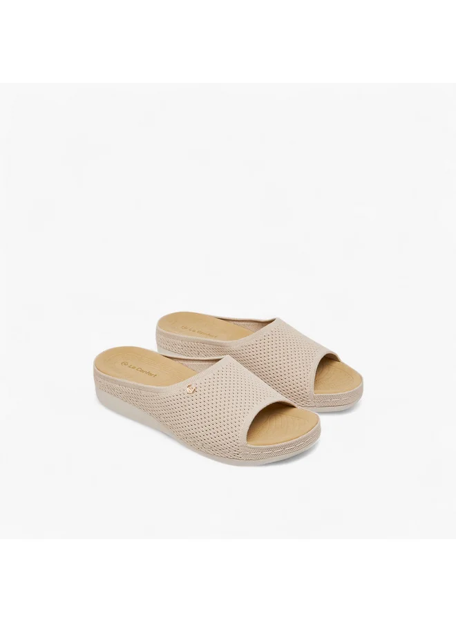 Le Confort Women Flyknit Textured Slip-On Comfort Sandals
