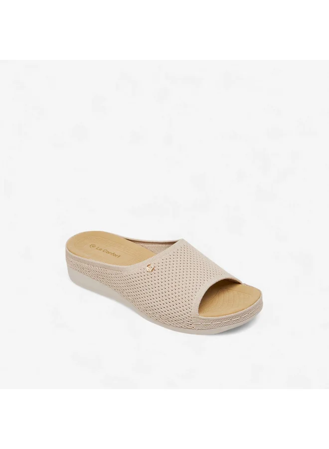 Le Confort Women Flyknit Textured Slip-On Comfort Sandals